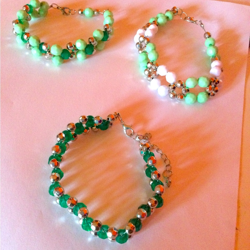 These are beautiful beaded handmade bracelets.